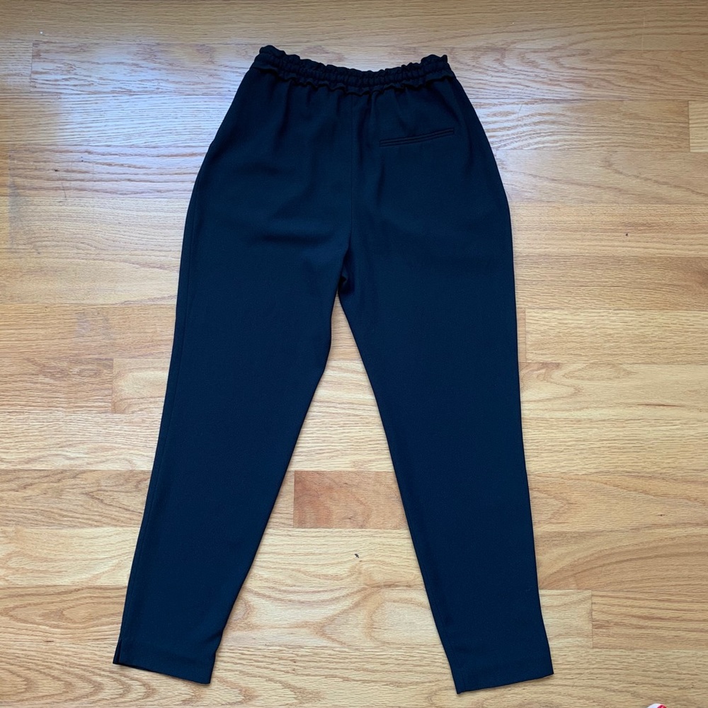 Zara Basic Collection Drawstring Trousers Black - image 5